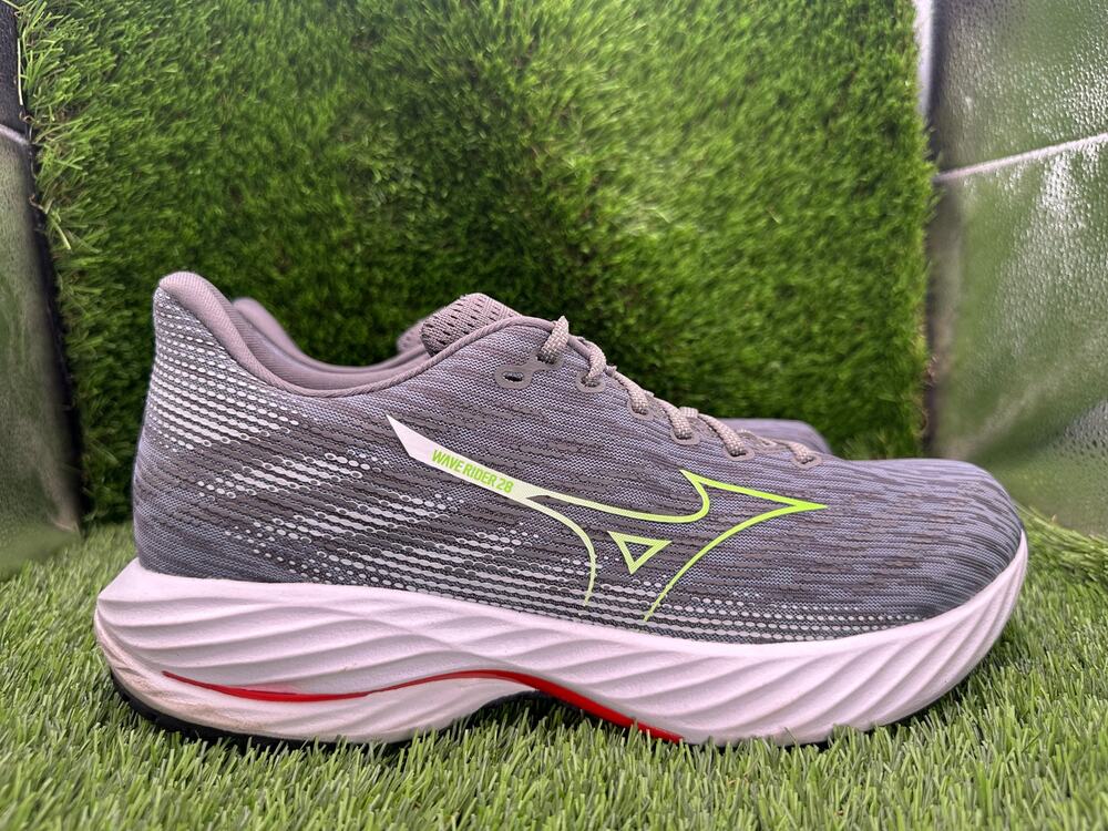 Mizuno Wave Rider 28 J1GC240352 Athletic Sneaker Men's 12 Gray Jacquard Running